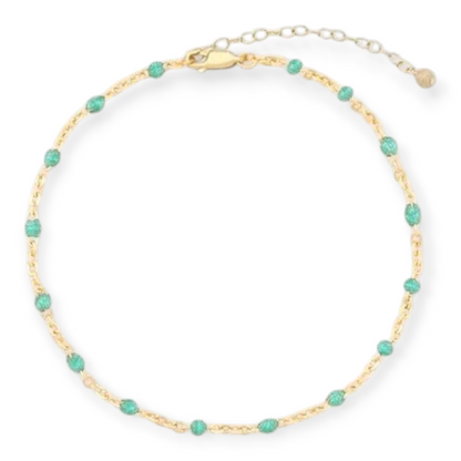 turquoise daisy anklet