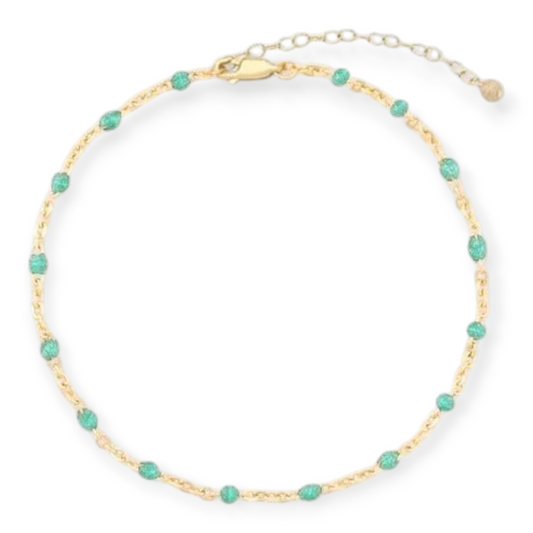 turquoise daisy anklet