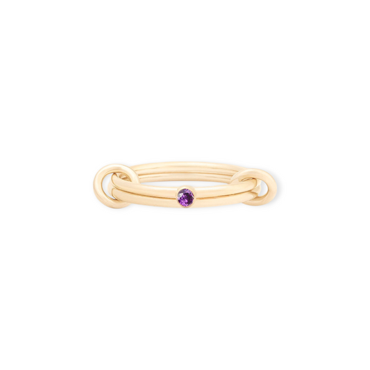 february birthstone linked ring