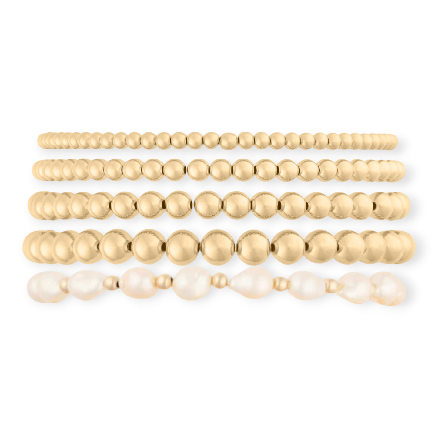 baroque juno bracelet five stack (3+4+5+6+7mm)