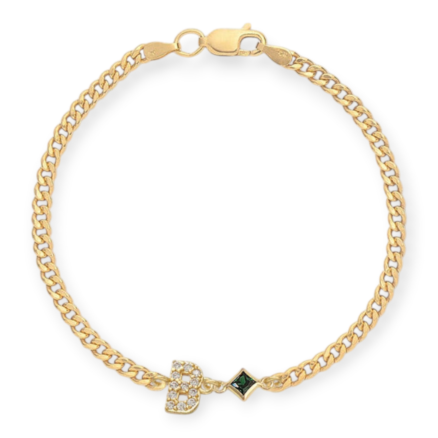 pavé initial + birthstone bracelet