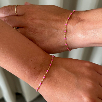 mommy + me pink daisy bracelets