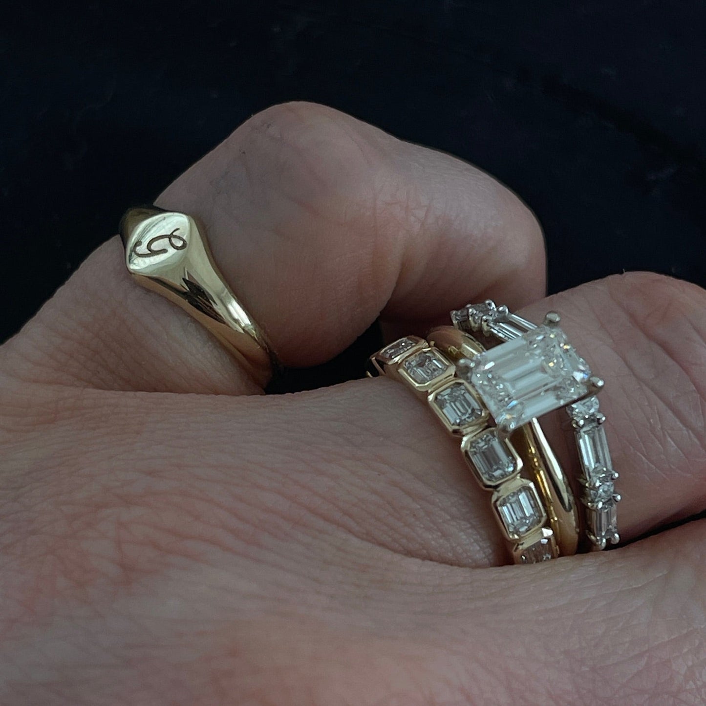 14k pinky signet ring