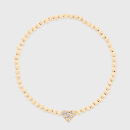 pavé heart fancy juno bracelet (3mm)