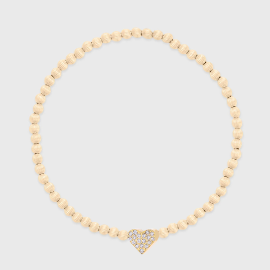 pavé heart fancy juno bracelet (3mm)