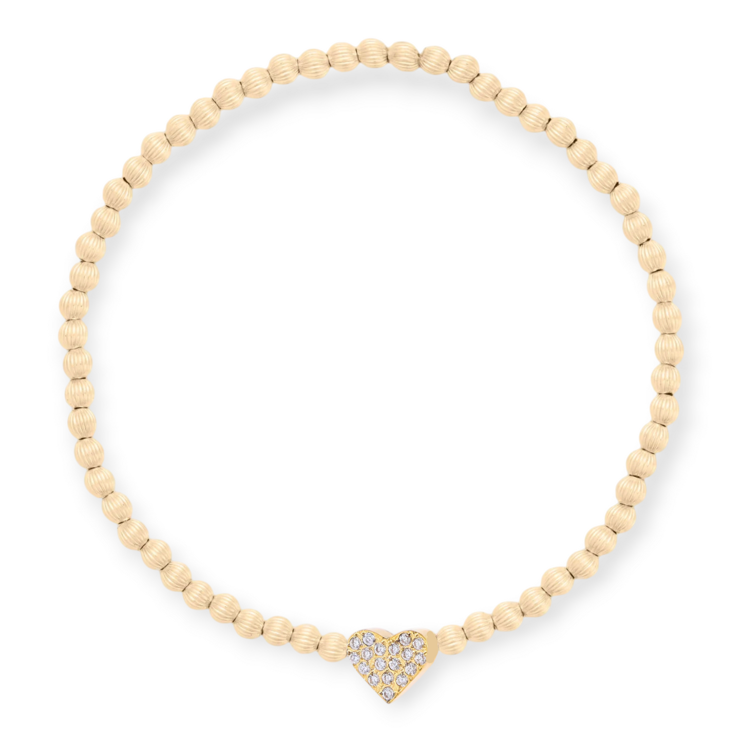 pavé heart fancy juno bracelet (3mm) - ships in 1 week