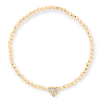 pavé heart fancy juno bracelet (3mm) - ships in 1 week
