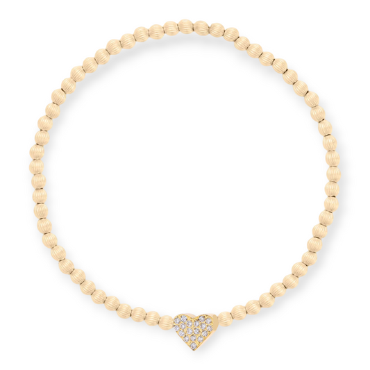 pavé heart fancy juno bracelet (3mm) - ships in 1 week