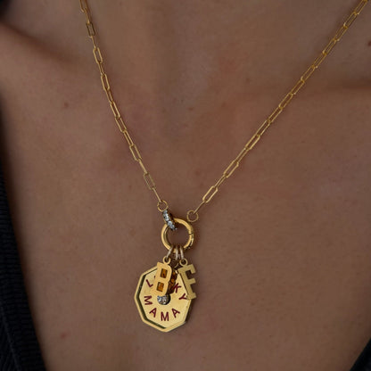 cuffed charm necklace