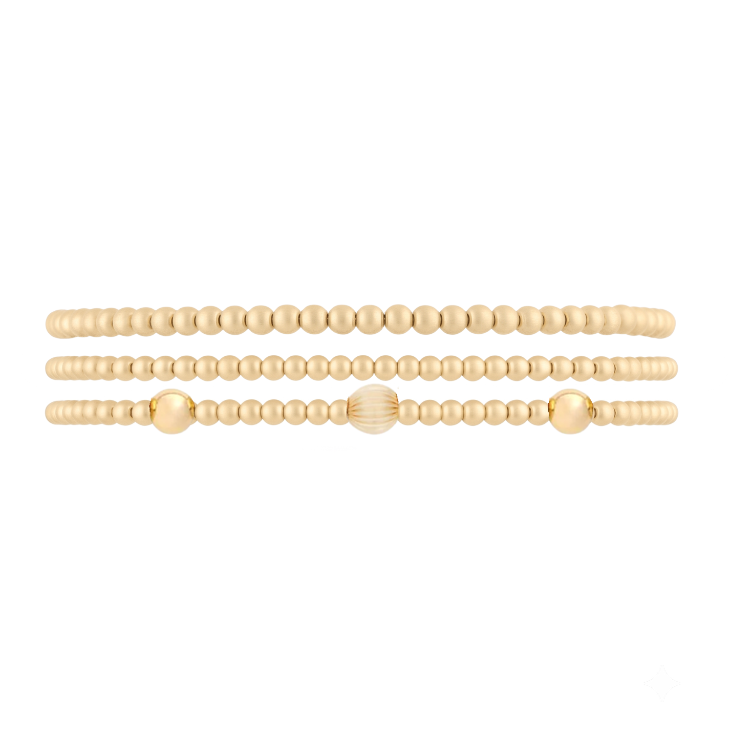 fancy station bracelet three stack (2+3+station)