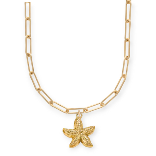 starfish chunky paperclip choker