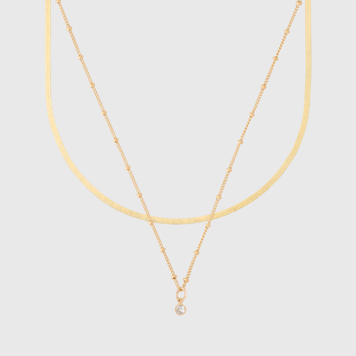 Gabi-Halsband + Geburtsstein-Halskette im Layering-Set