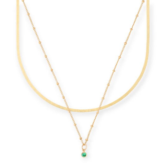 ensemble ras de cou Gabi + collier de pierre de naissance