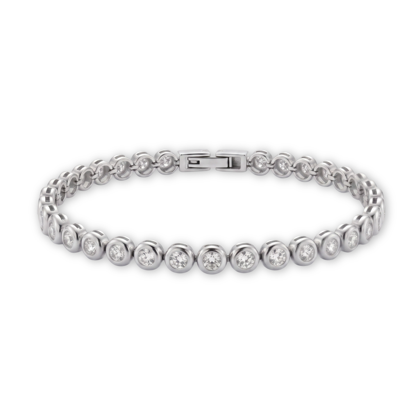 bezel tennis bracelet (silver)