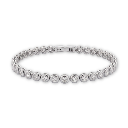 bezel tennis bracelet (silver)