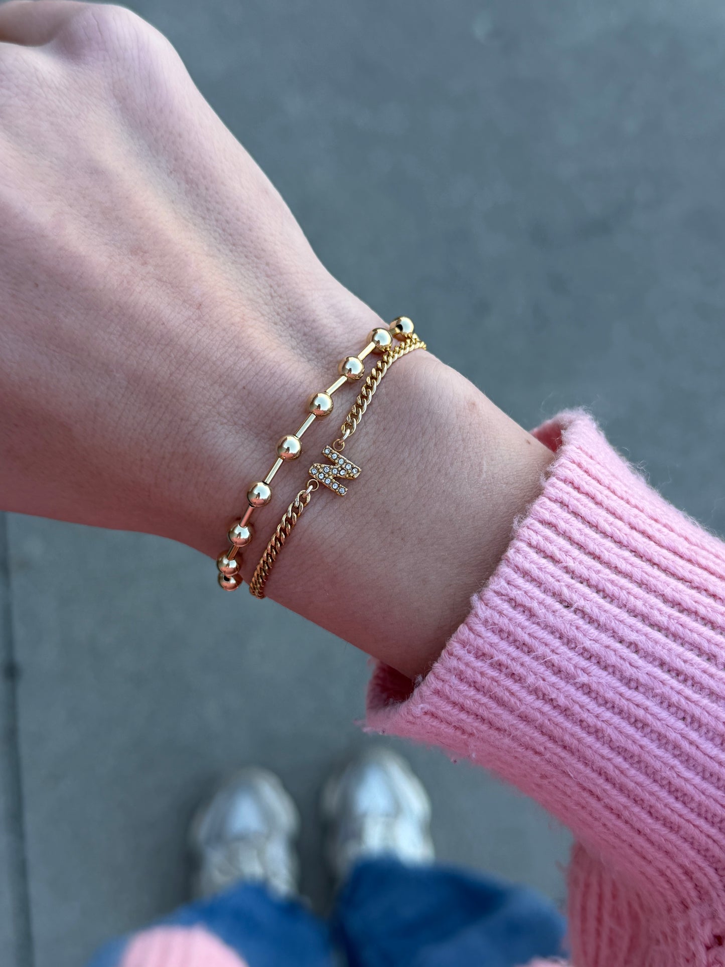 pavé initial bracelet
