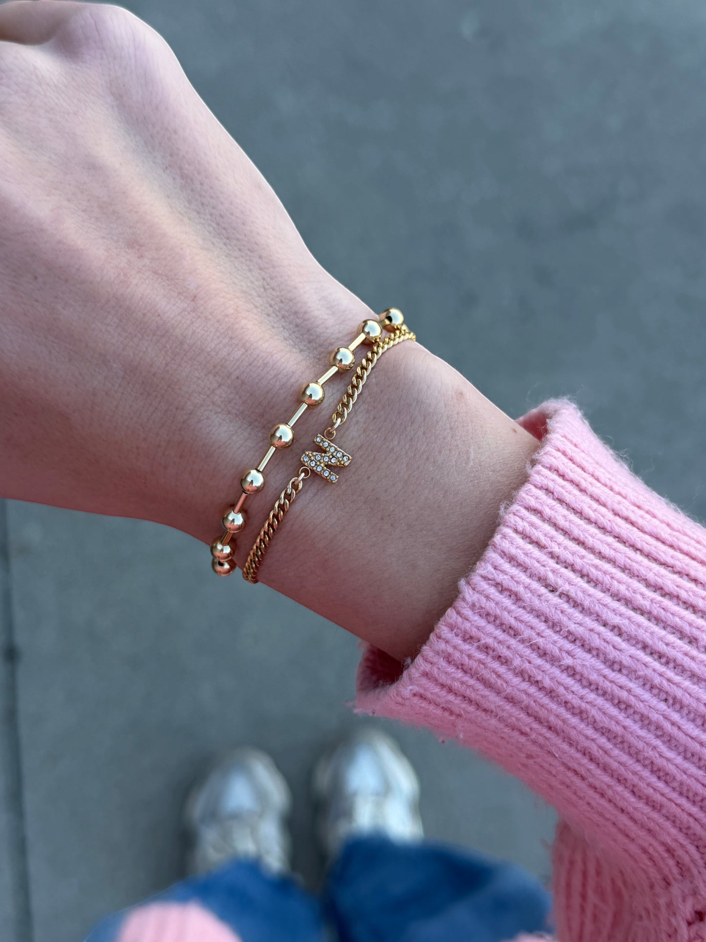 pavé initial bracelet
