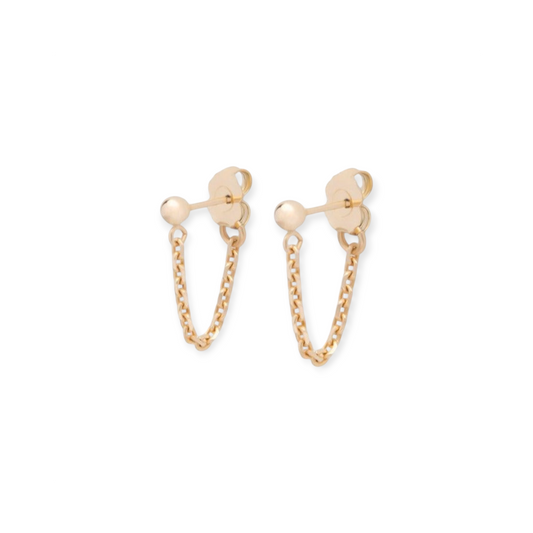 14k chain huggies (15mm)