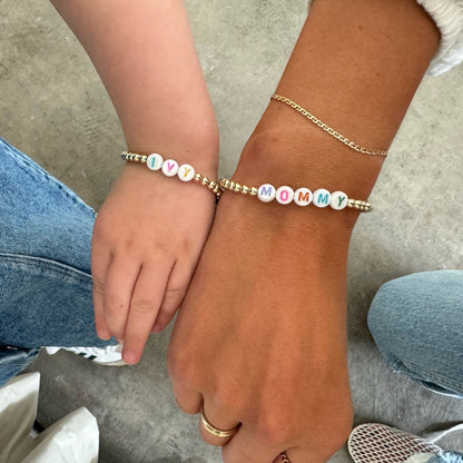 mommy + me custom gold juno bracelets