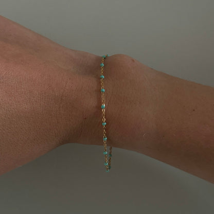 turquoise daisy bracelet