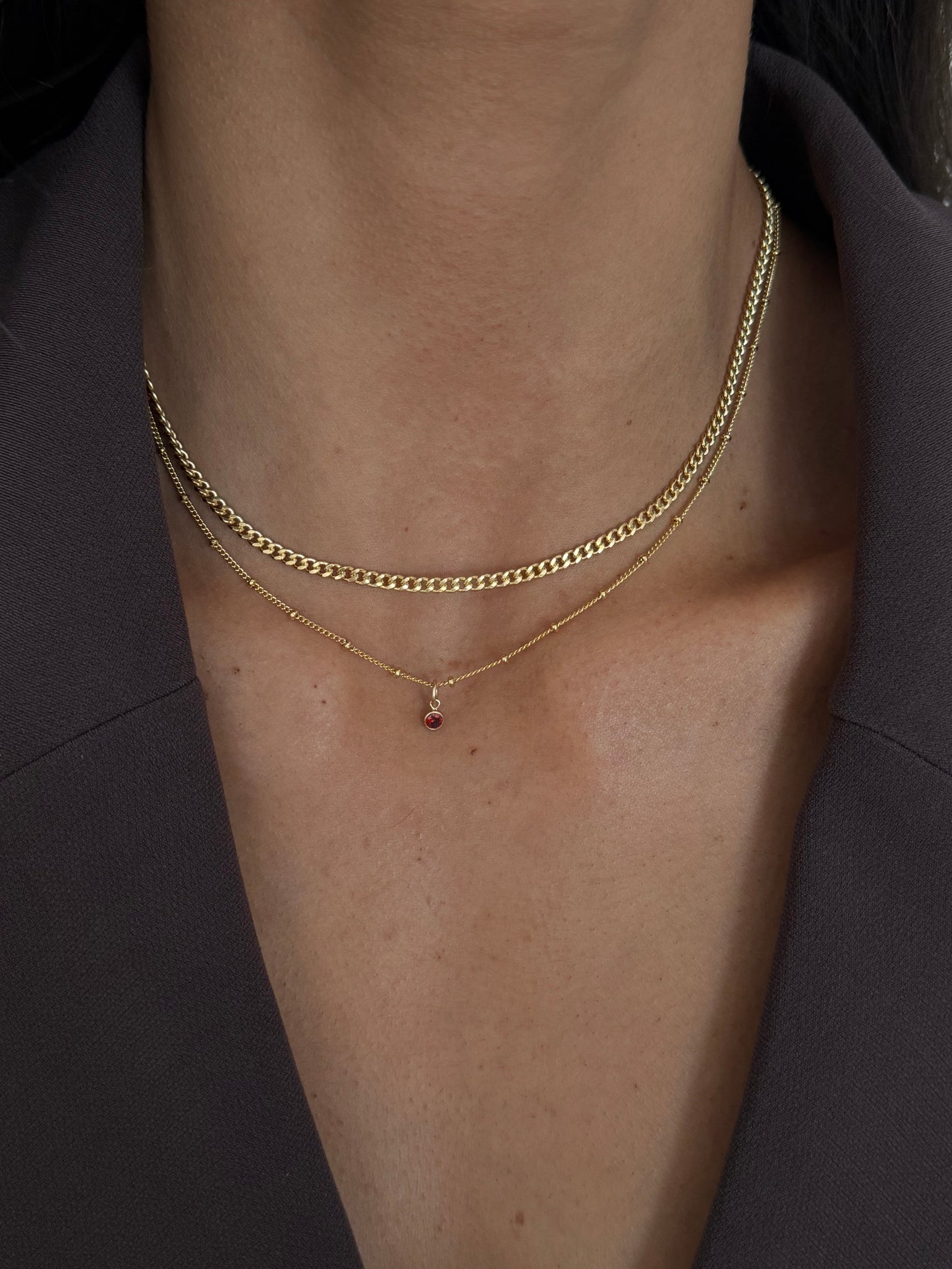 ensemble ras de cou Gabi + collier de pierre de naissance