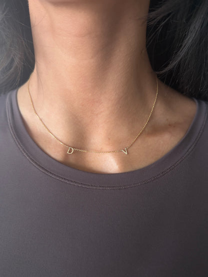 14k custom classic initials necklace