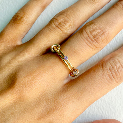june birthstone linked ring