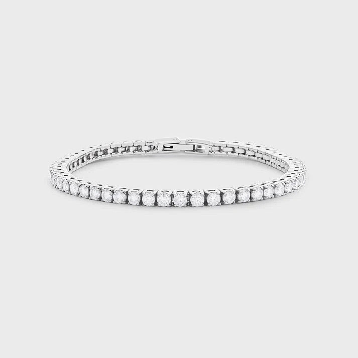 classic tennis bracelet (silver)