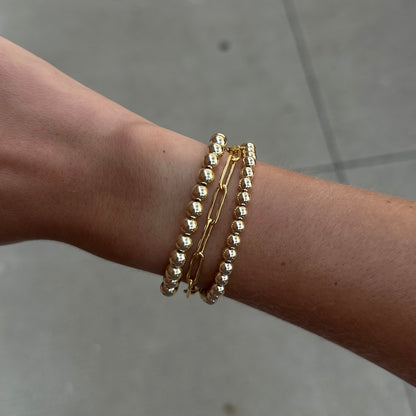 chunky paperclip + juno (5+6mm) bracelet triple stack