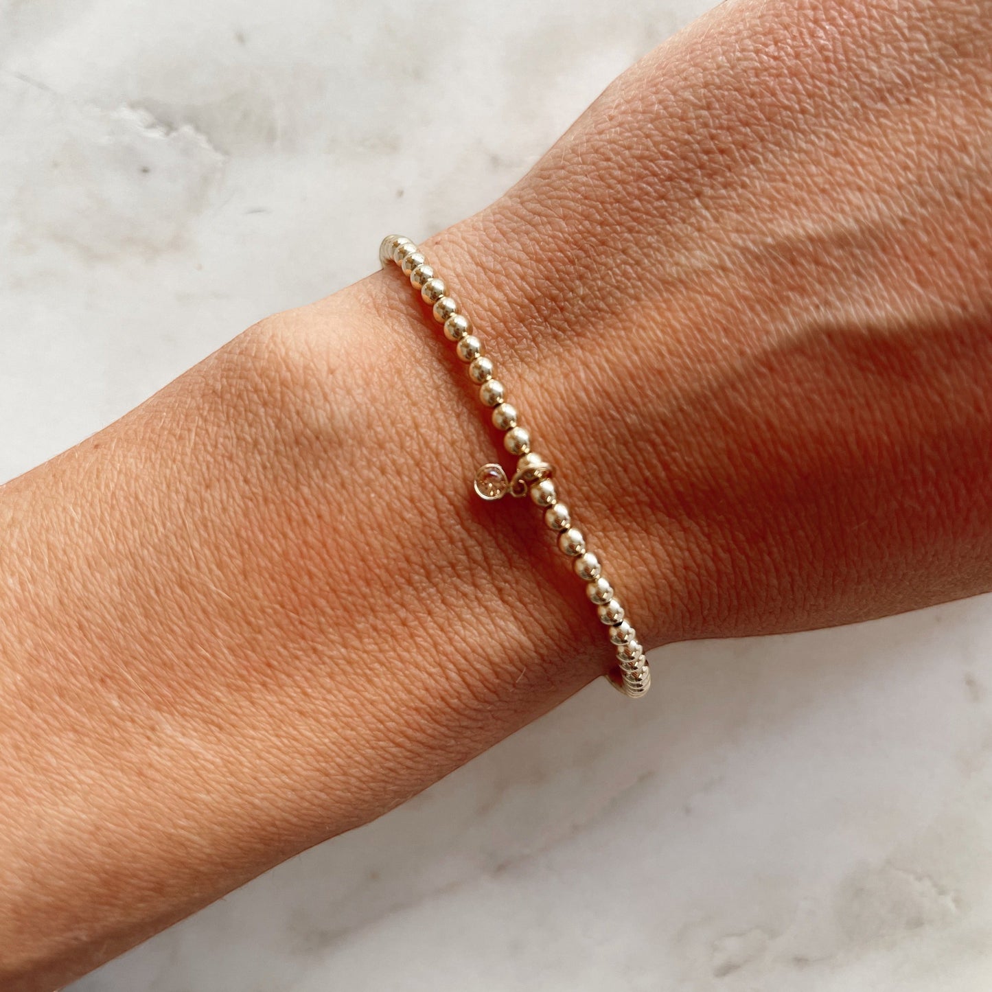 bracelet junon avec pierre de naissance (3 mm)