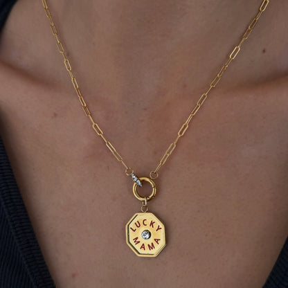 cuffed charm necklace