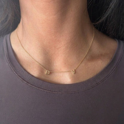 10k/14k custom classic initials necklace
