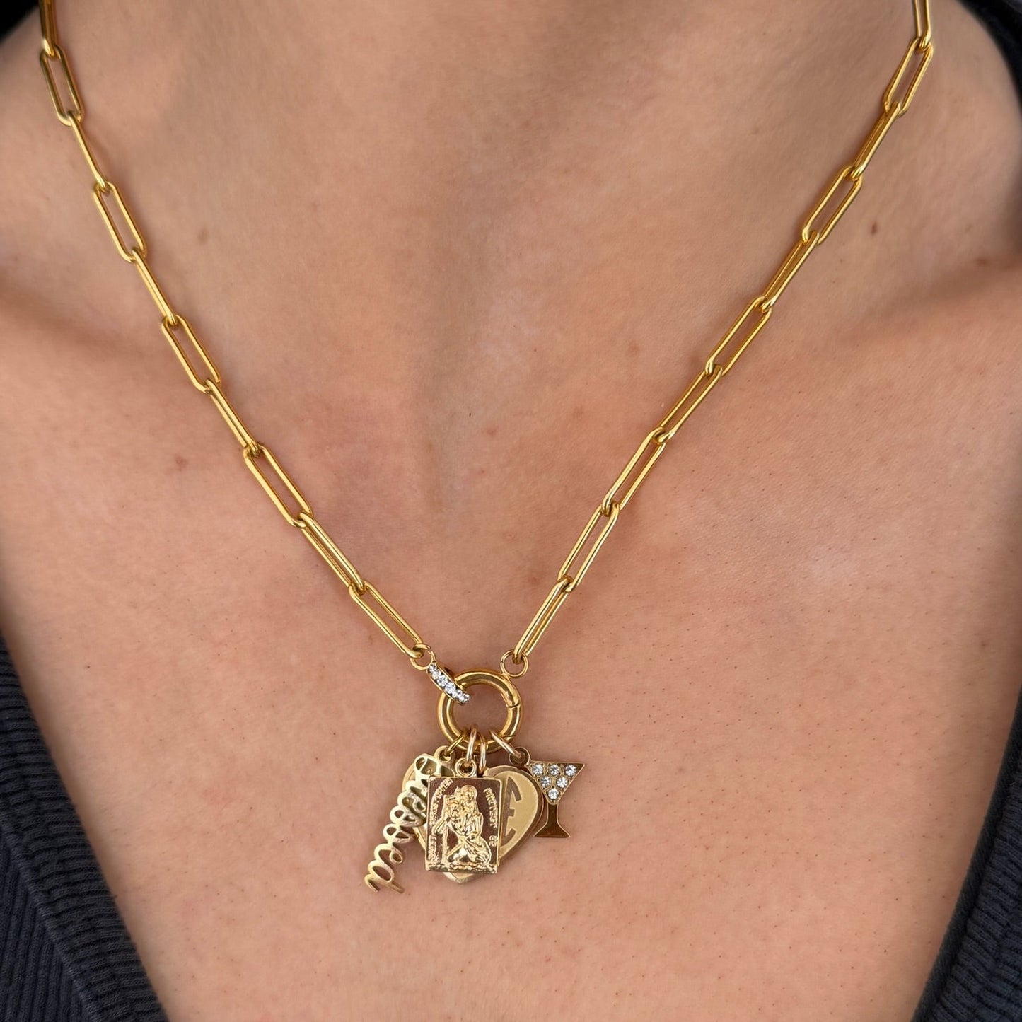 cuffed charm necklace