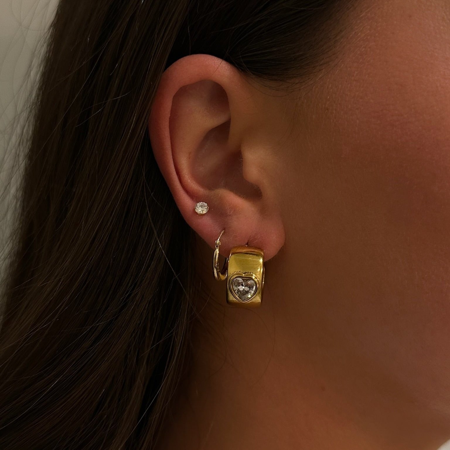 olivia heart earrings – Cuffed by Nano LLC