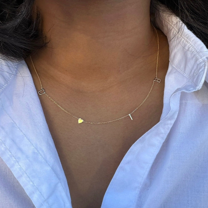 14k custom classic initials necklace