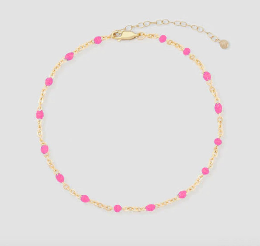 pink daisy anklet