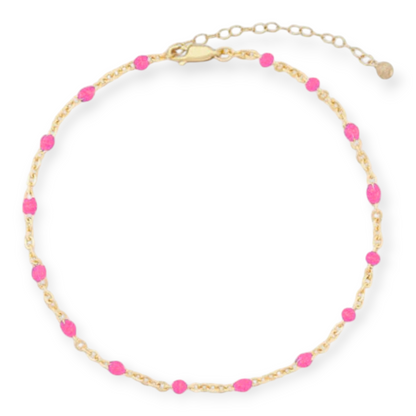 pink daisy anklet