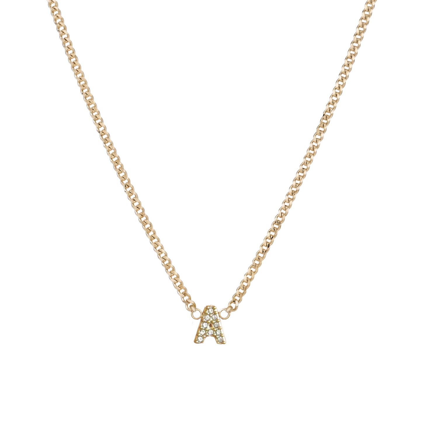 pavé initial necklace