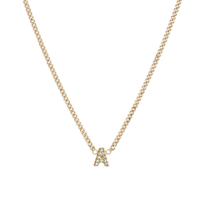 pavé initial necklace