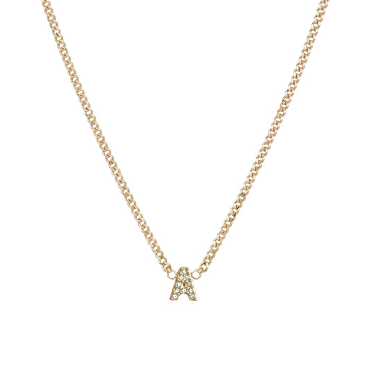 pavé initial necklace