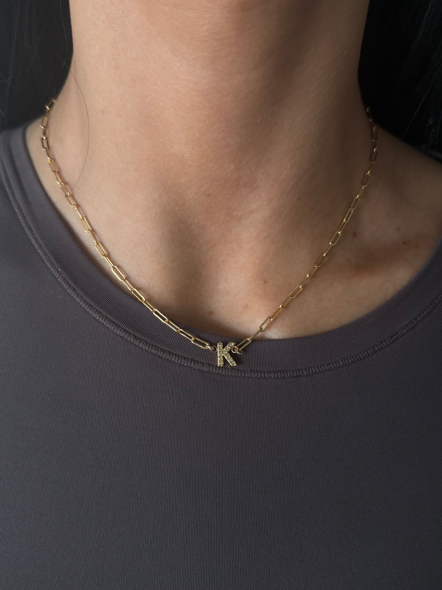 pavé initial necklace