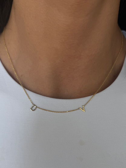14k custom classic initials necklace