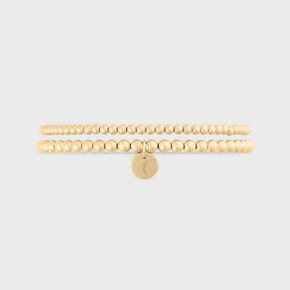 Alte englische Initiale Juno Doppelarmbandstapel (3+4mm)