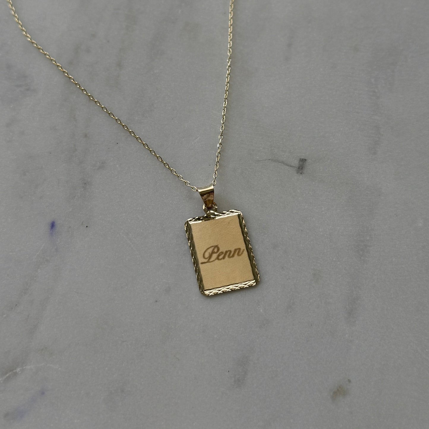 14k custom dog tag necklace