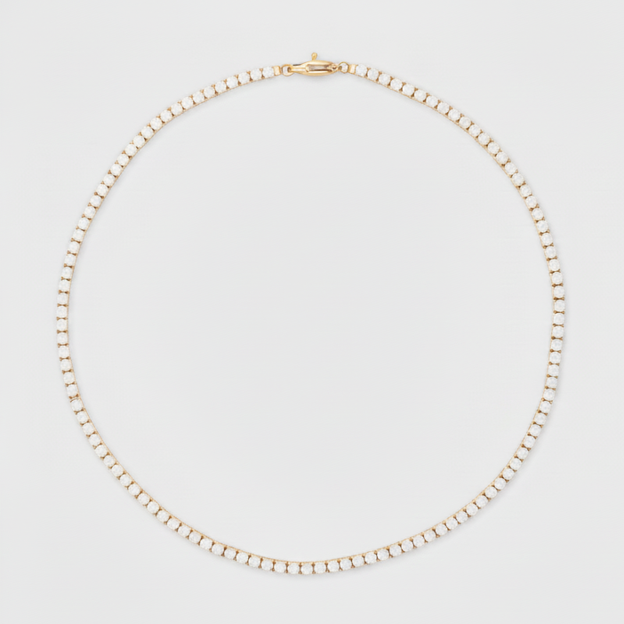 classic tennis necklace (gold)