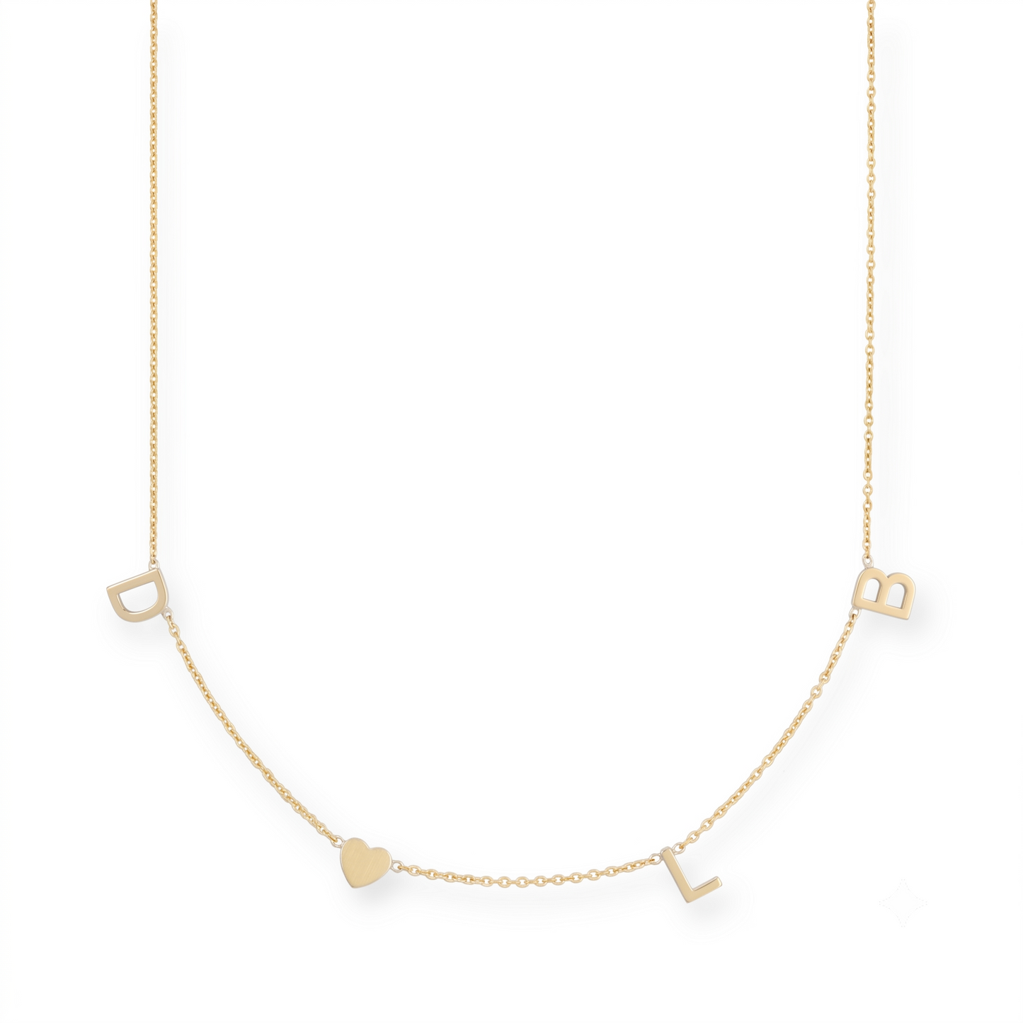 10k/14k custom classic initials necklace