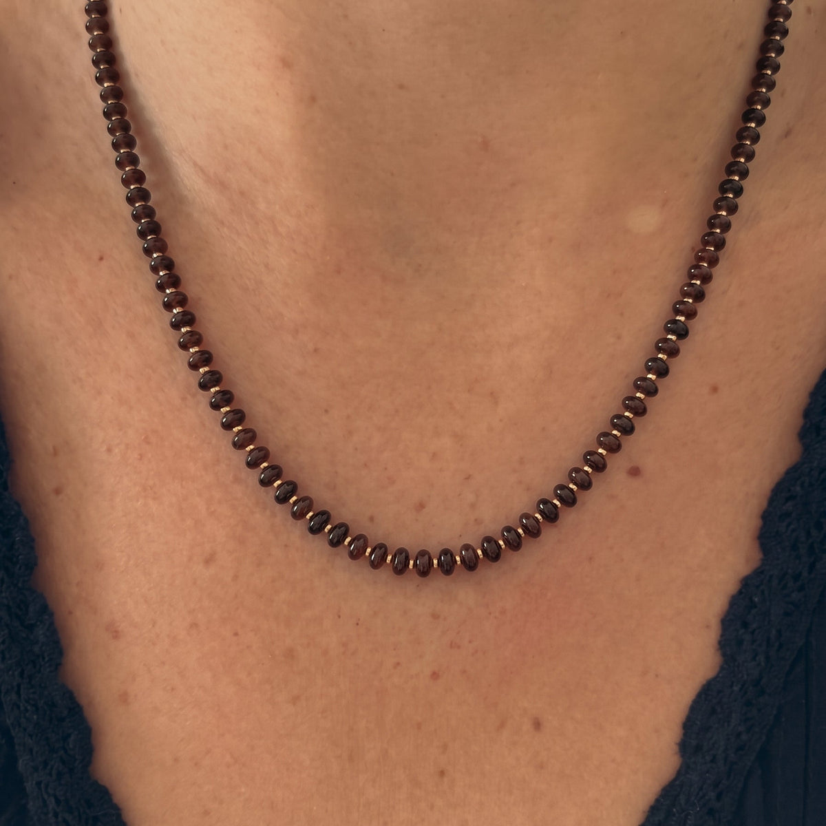 brown beaded necklace