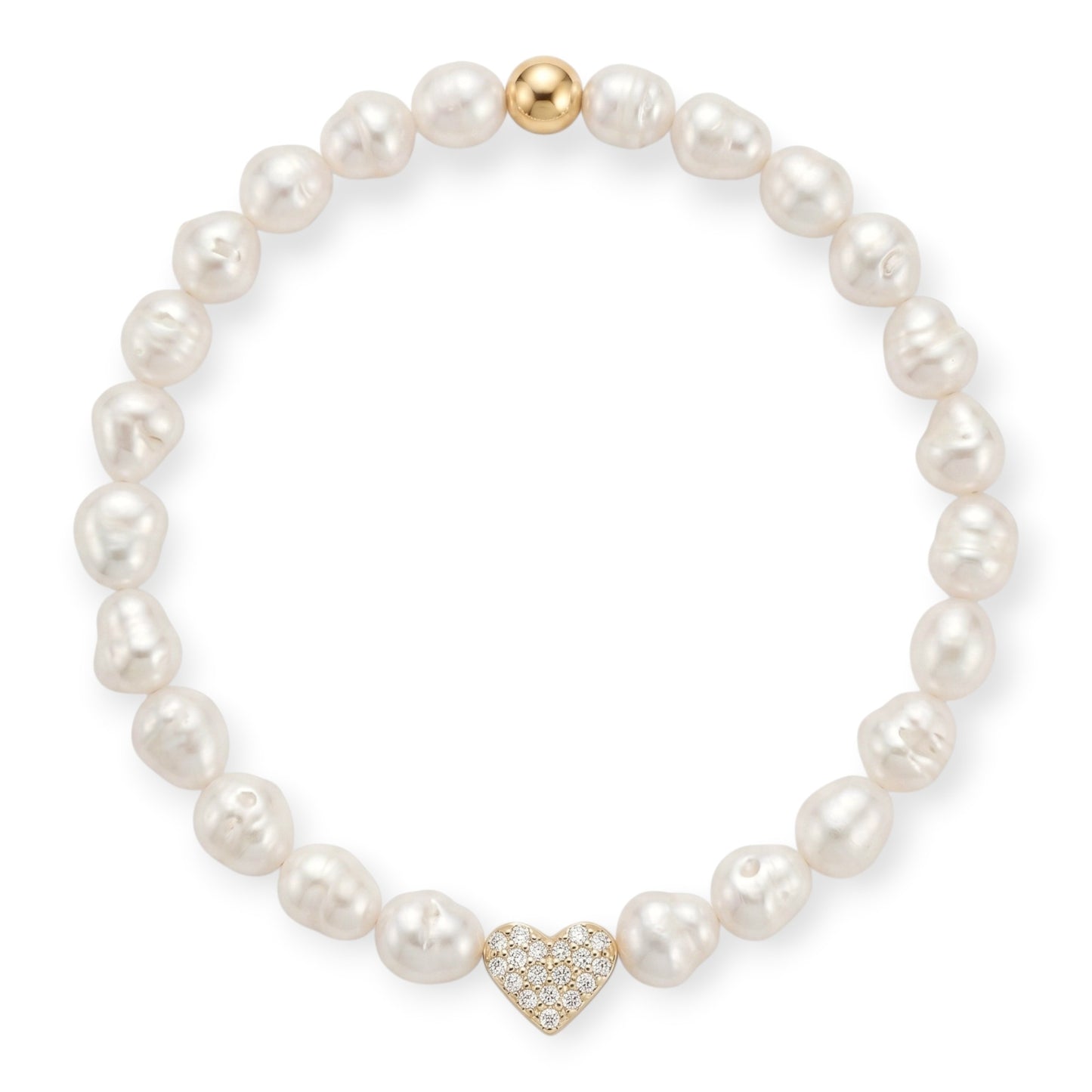 pavé heart baroque pearl bracelet