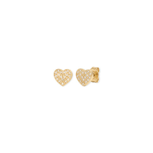 pavé heart studs (gold)