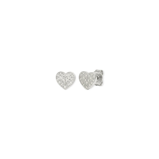 pavé heart studs (silver)